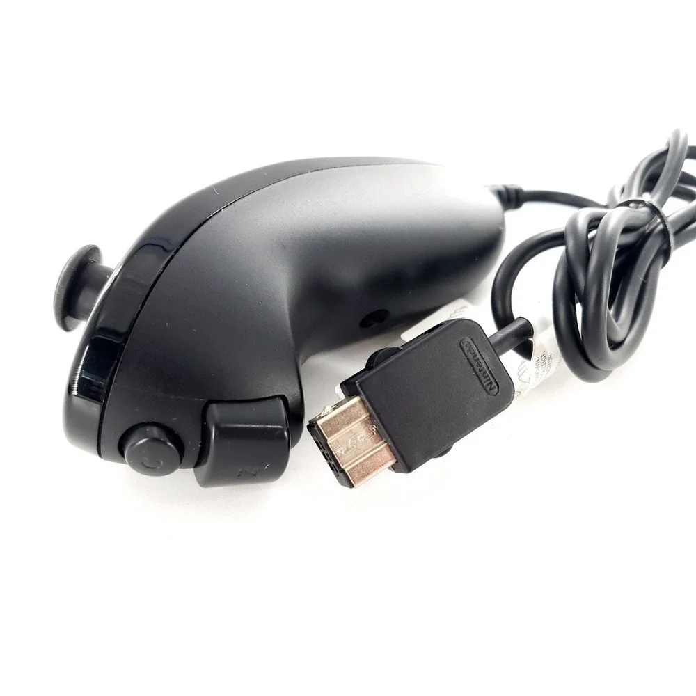 Genuine Nintendo Wii MotionPlus Controller RVL-036 Black w/ Nunchuk Tested Works